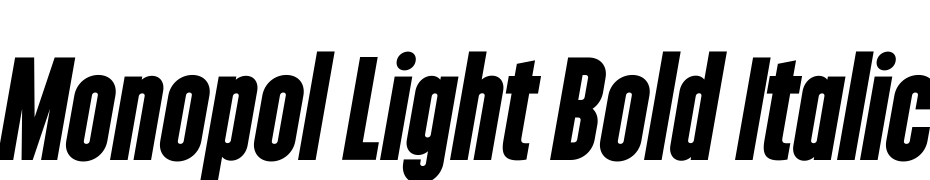 Monopol Light Bold Italic cкачати шрифт безкоштовно